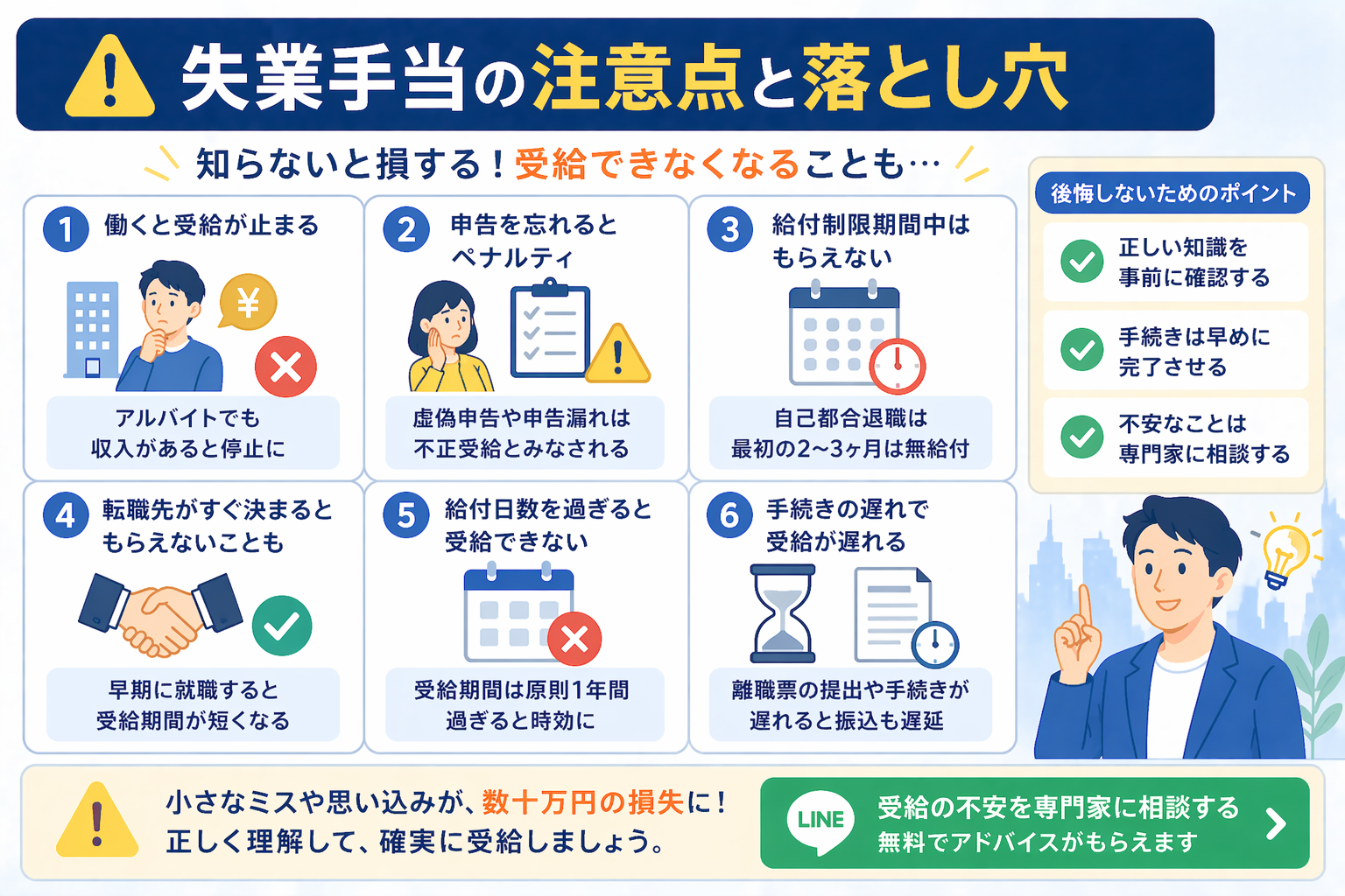 失業保険計算の注意点