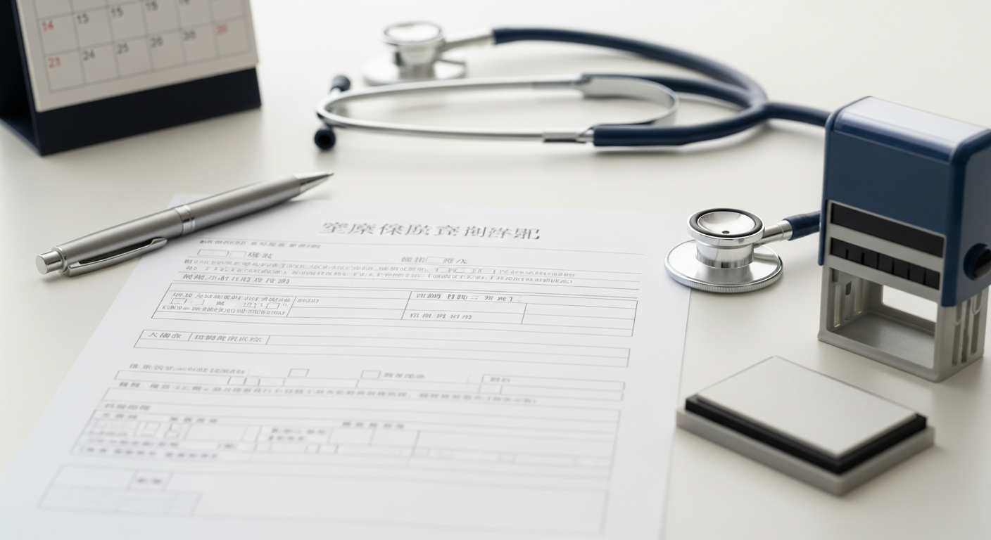 健康保険傷病手当金支給申請書（本人・医師・事業主記入欄）